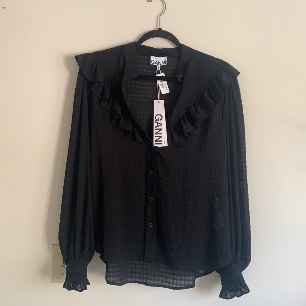 Ganni Seersucker Blouse
